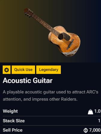 legendary guitar arc raiders